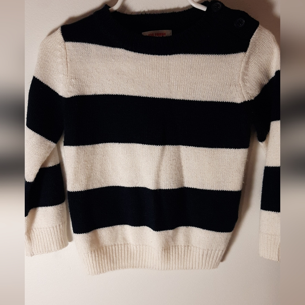 Boys Joes Fresh Navy & White stripe knit sweater  18-24mths